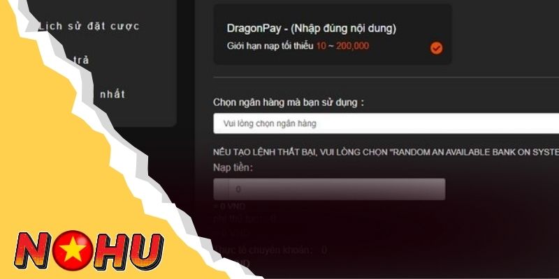 Nạp tiền Nohu90 qua Internet Banking là phương thức phổ biến